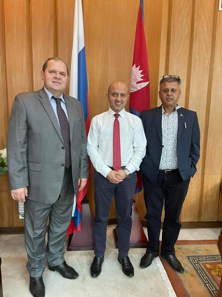Aleksei A Novikov  Ambassador Russia with Dr Anil Bhattarai